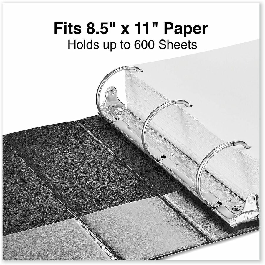 Deluxe Non-View D-Ring Binder with Label Holder, 3 Rings, 3" Capacity, 11 x 8.5, Black