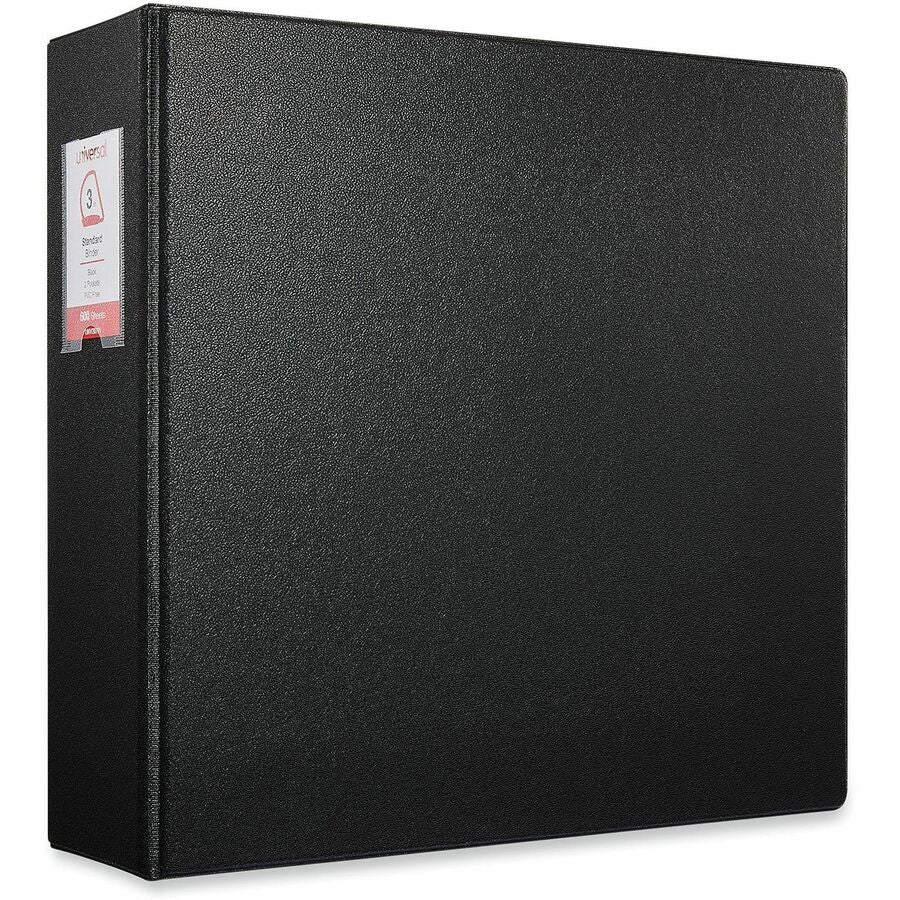 Deluxe Non-View D-Ring Binder with Label Holder, 3 Rings, 3" Capacity, 11 x 8.5, Black