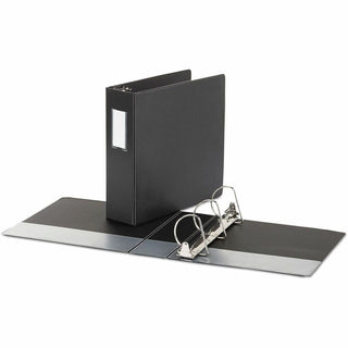 Deluxe Non-View D-Ring Binder with Label Holder, 3 Rings, 3" Capacity, 11 x 8.5, Black