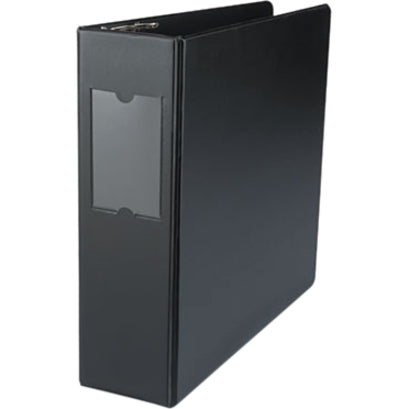 Deluxe Non-View D-Ring Binder with Label Holder, 3 Rings, 3" Capacity, 11 x 8.5, Black