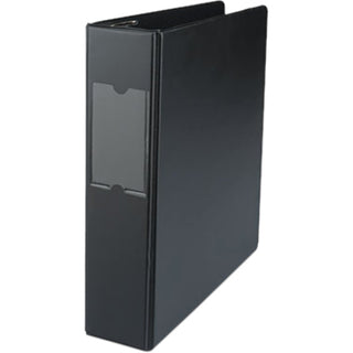 Deluxe Non-View D-Ring Binder with Label Holder, 3 Rings, 2" Capacity, 11 x 8.5, Black