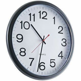 Indoor/Outdoor Round Wall Clock, 13.5" Overall Diameter, Black Case, 1 AA (sold separately)