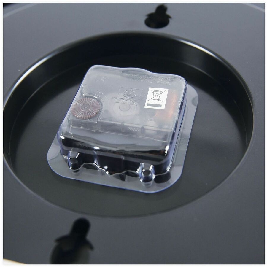 Indoor/Outdoor Round Wall Clock, 13.5" Overall Diameter, Black Case, 1 AA (sold separately)