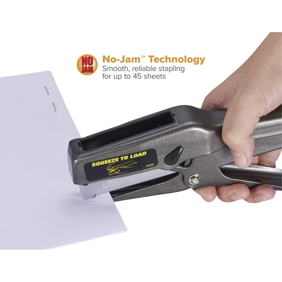 B8 Xtreme Duty Plier Stapler, 45-Sheet Capacity, 0.25" to 0.38" Staples, 2.5" Throat, Black