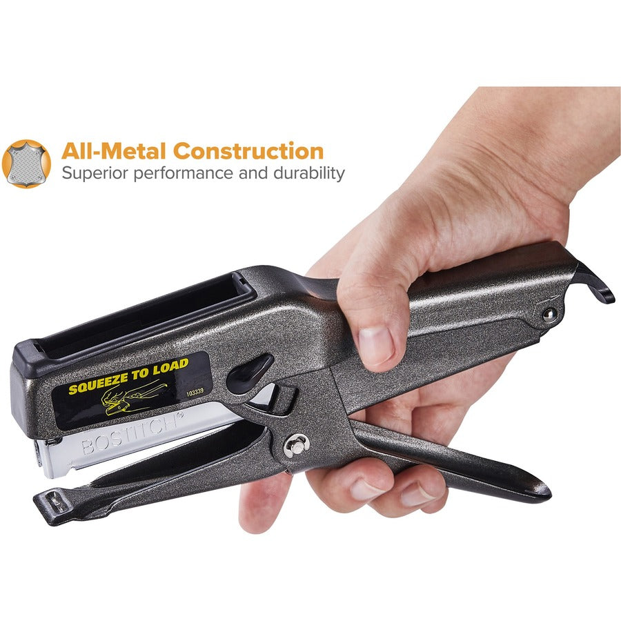B8 Xtreme Duty Plier Stapler, 45-Sheet Capacity, 0.25" to 0.38" Staples, 2.5" Throat, Black