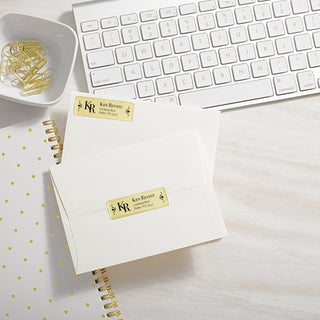Avery Foil Mailing Labels - 3/4" Height x 2 1/4" Width - Permanent Adhesive - Rectangle - Inkjet - Gold - Paper, Foil - 30 / Sheet - 10 Total Sheets - 1500 Total Label(s) - 5 / Carton