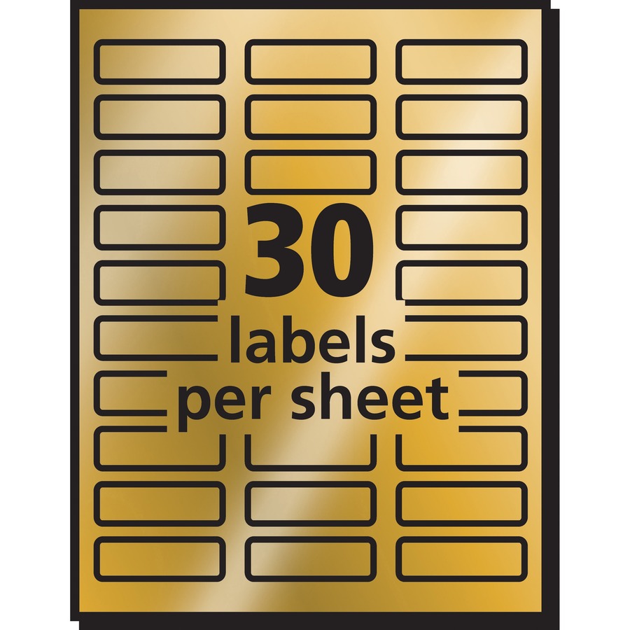 avery-foil-mailing-labels-3-4-height-x-2-1-4-width-permanent-adhesive-rectangle-inkjet-gold-paper-foil-30-sheet-10-total-sheets-1500-total-labels-5-carton_ave08987 - 3