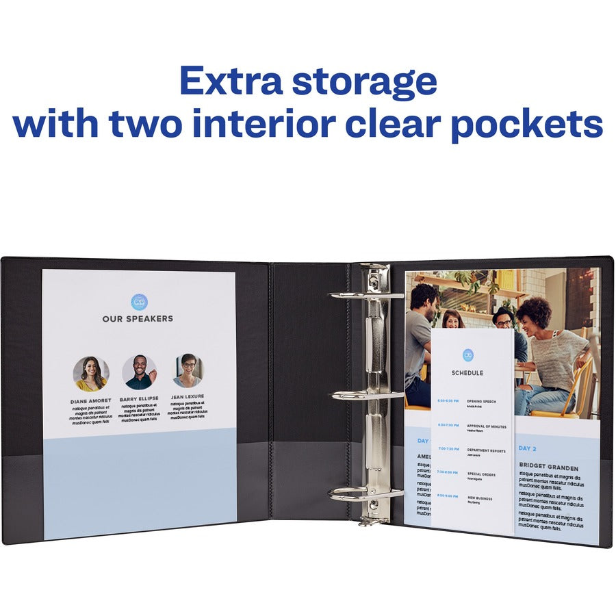 Avery Durable View 3 Ring Binder - 3" Binder Capacity - Letter - 8 1/2" x 11" Sheet Size - 635 Sheet Capacity - 3 x Slant Ring Fastener(s) - 2 Pocket(s) - Polypropylene - Recycled - Pocket, Durable, Tear Resistant, Flexible, Split Resistant, Stu - 8