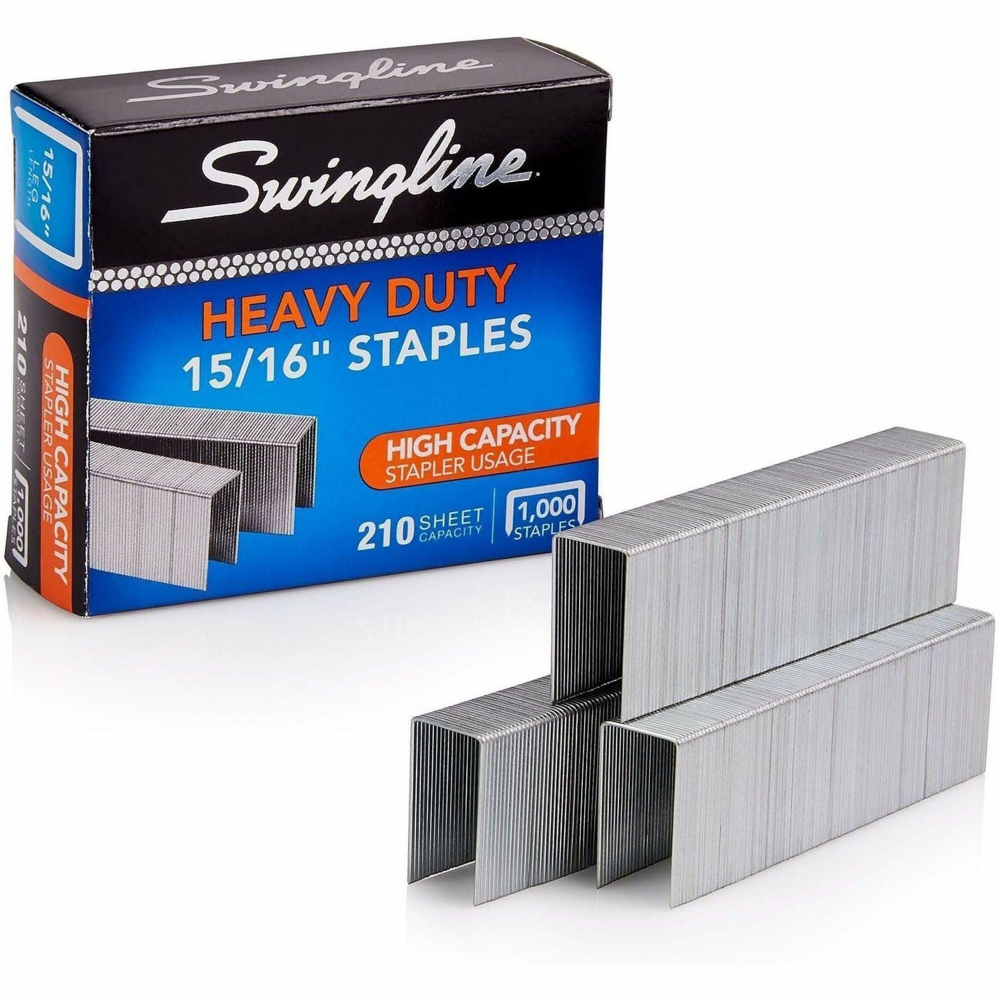S.F. 13 Heavy-Duty Staples, 0.94" Leg, 0.5" Crown, Steel, 1,000/Box