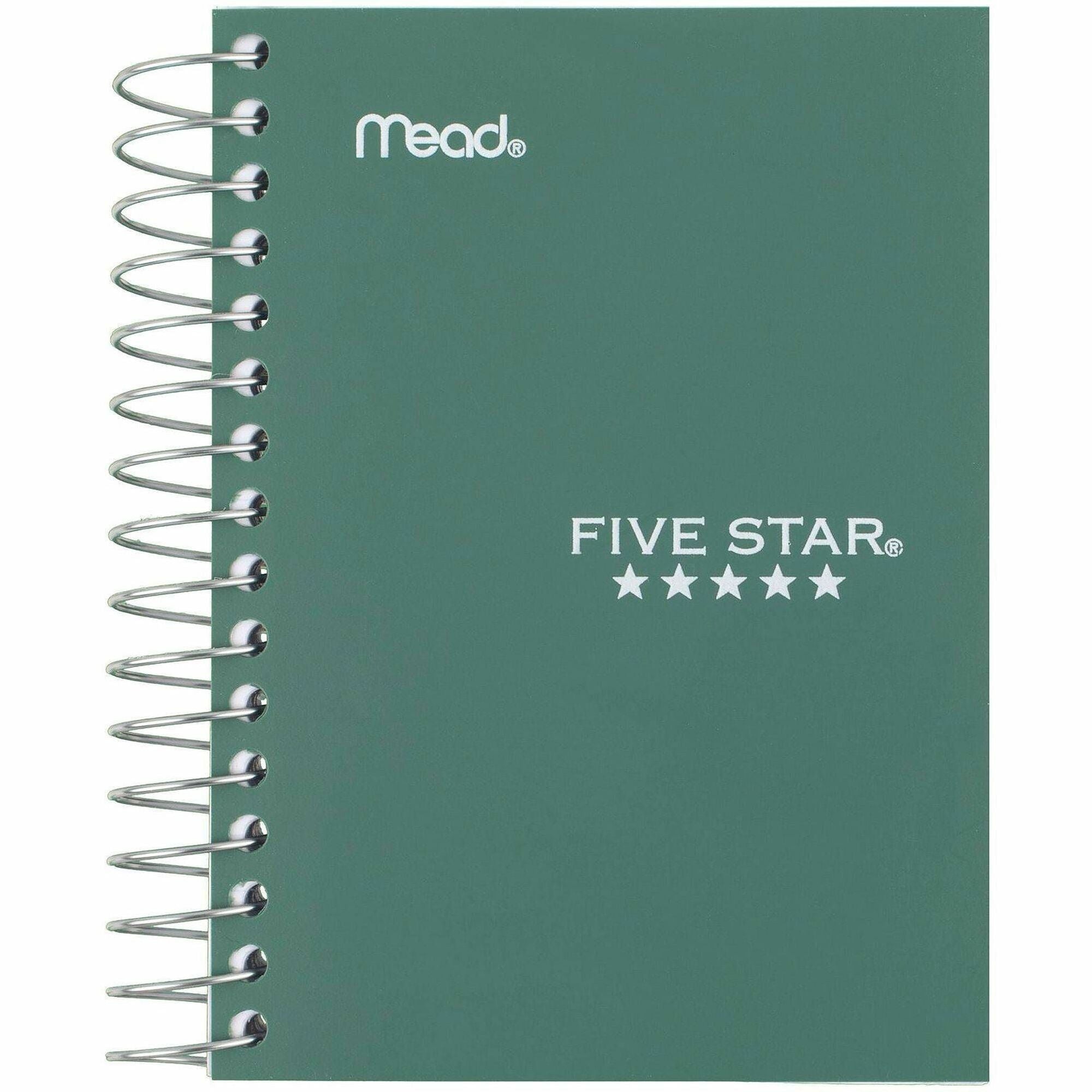 Mead Five Star Fat Lil' Wirebound Notebook - 200 Pages - Plain - Coilock - 4" x 5 1/2" - AssortedPoly Cover - Perforated, Durable Cover, Easy Tear - 1 Each