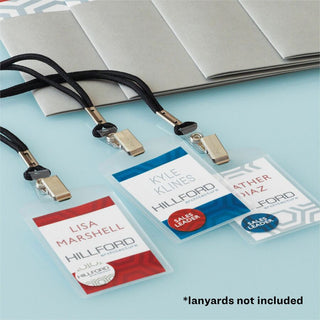 Secure Top Heavy-Duty Badge Holders, Vertical, 3w x 4h, Clear, 25/Pack