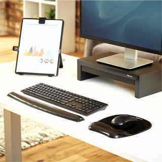 Gel Crystals Mouse Pad with Wrist Rest, 7.87 x 9.18, Black