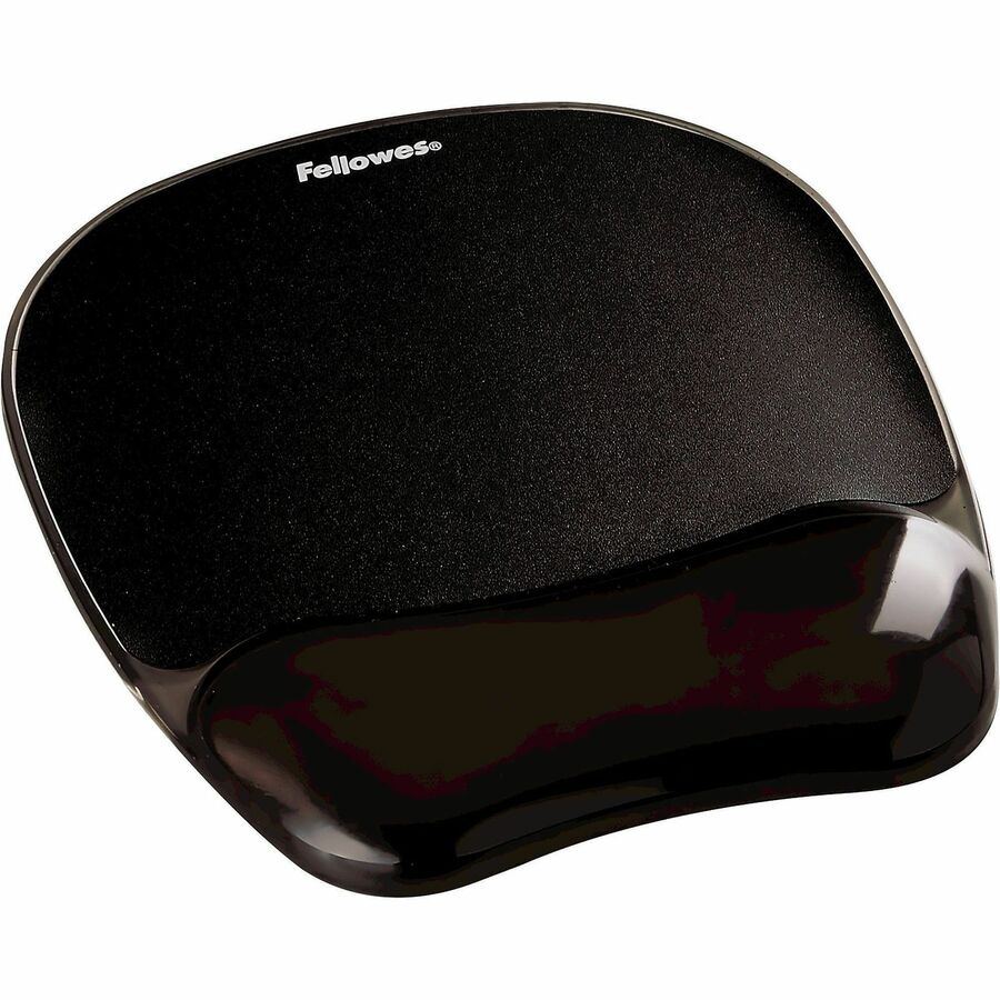 Gel Crystals Mouse Pad with Wrist Rest, 7.87 x 9.18, Black