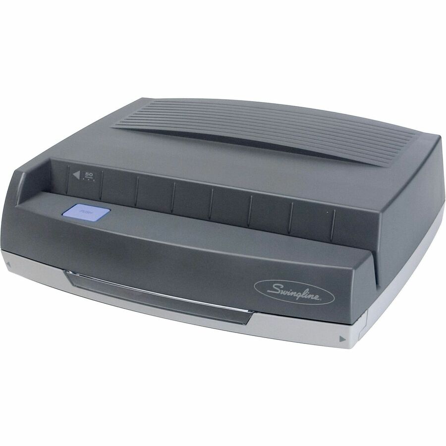 50-Sheet 350MD Electric Three-Hole Punch, 9/32" Holes, Gray