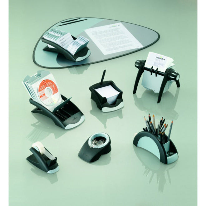 TELINDEX Desk Address Card File, Holds 500 2.88 x 4.13 Cards, 5.13 x 9.31 x 3.56, Plastic, Graphite/Black