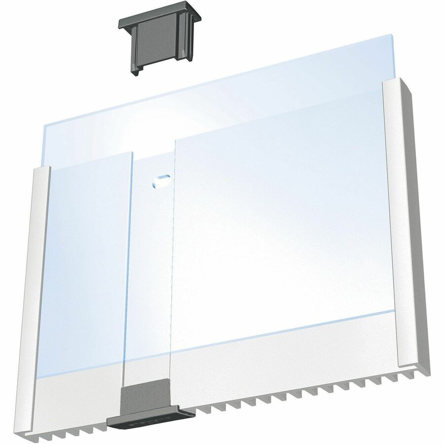 DURABLE Wall Mounted INFO SIGN - 6-1/8" x 4-3/8" - Rectangular Shape - Acrylic, Aluminum -Easy to Update - Silver - 1 Pack