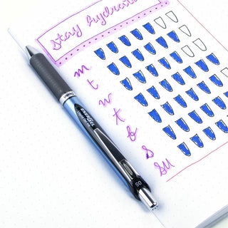 EnerGel RTX Gel Pen, Retractable, Fine 0.5 mm Needle Tip, Black Ink, Black/Blue Barrel