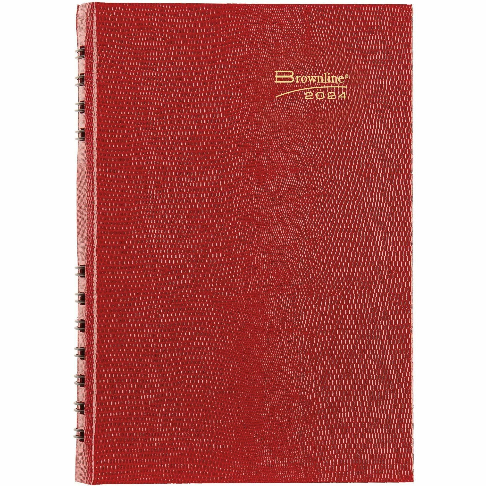 blueline-brownline-coilpro-daily-appointment-planner-daily-january-2024-december-2024-700-am-to-730-pm-half-hourly-5-x-8-sheet-size-red-laminated-1-each_redcb634cred - 2