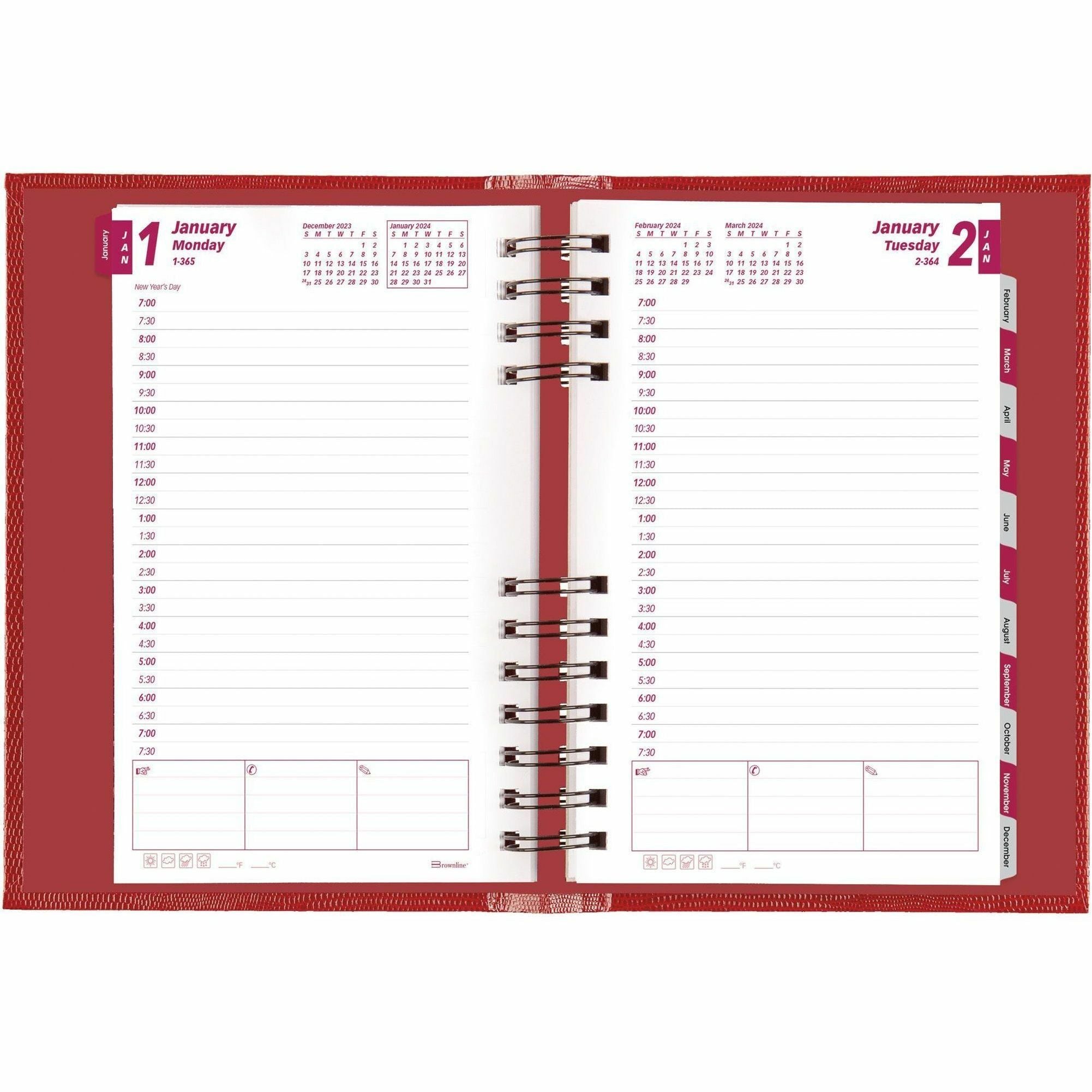 blueline-brownline-coilpro-daily-appointment-planner-daily-january-2024-december-2024-700-am-to-730-pm-half-hourly-5-x-8-sheet-size-red-laminated-1-each_redcb634cred - 4