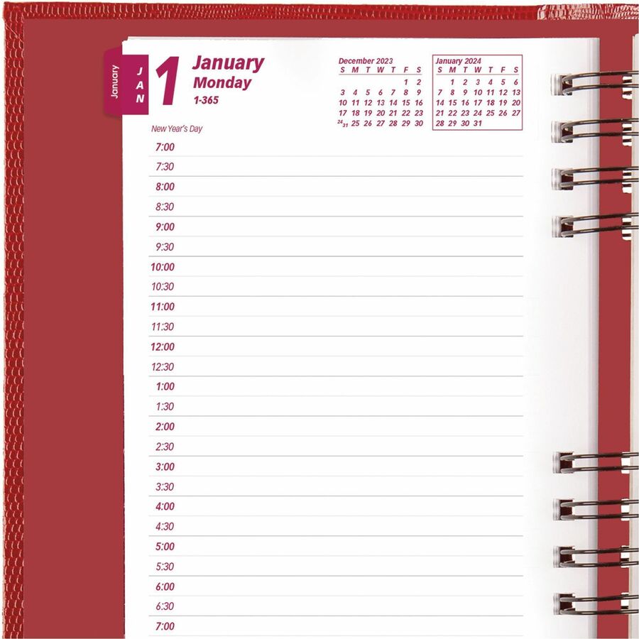 blueline-brownline-coilpro-daily-appointment-planner-daily-january-2024-december-2024-700-am-to-730-pm-half-hourly-5-x-8-sheet-size-red-laminated-1-each_redcb634cred - 7