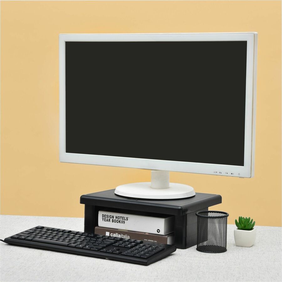 DAC Height Adjustable LCD/TFT Monitor Riser - 66 lb Load Capacity - Flat Panel Display Type Supported - 4.8" Height x 13" Width x 10.5" Depth - Black
