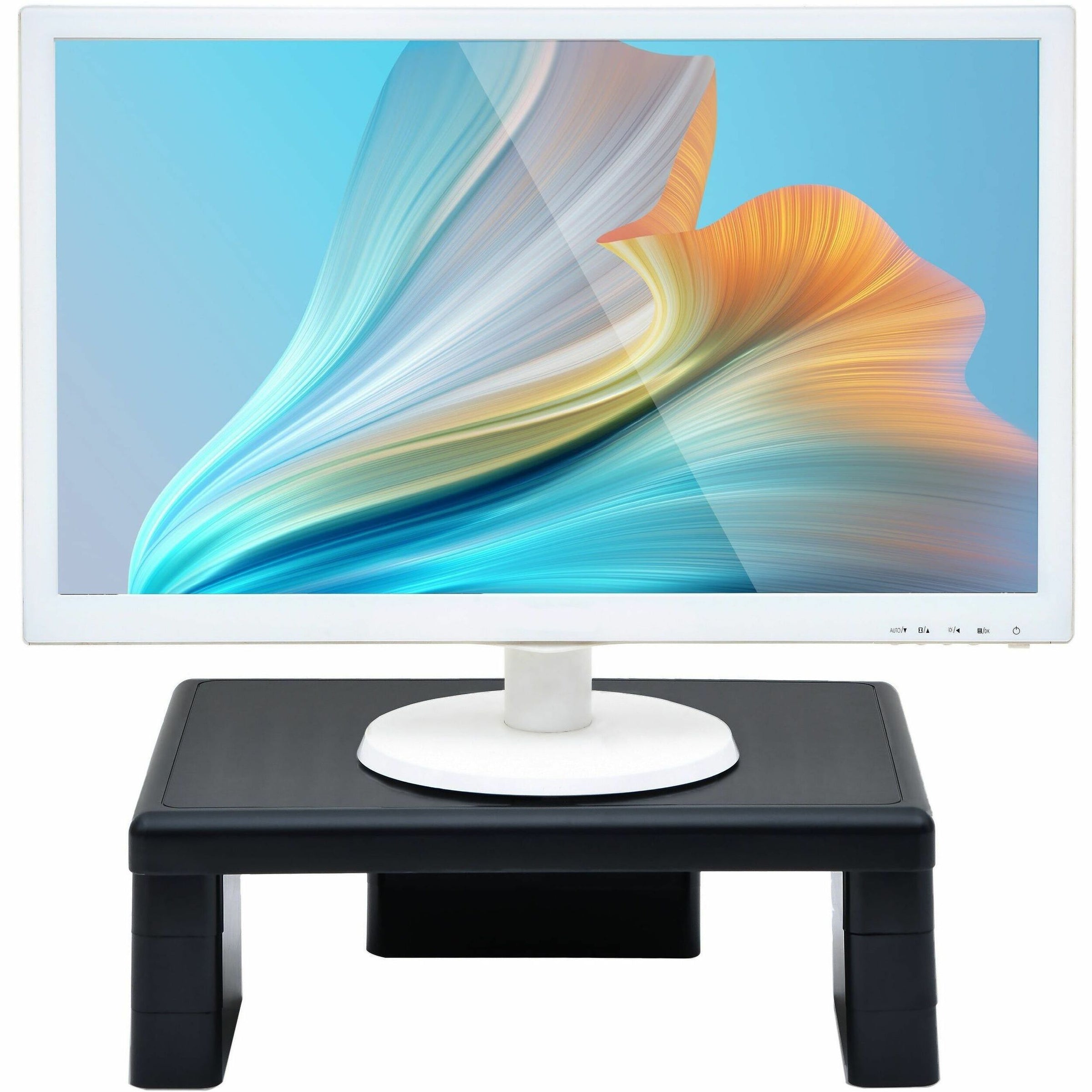 DAC Height Adjustable LCD/TFT Monitor Riser - 66 lb Load Capacity - Flat Panel Display Type Supported - 4.8" Height x 13" Width x 10.5" Depth - Black