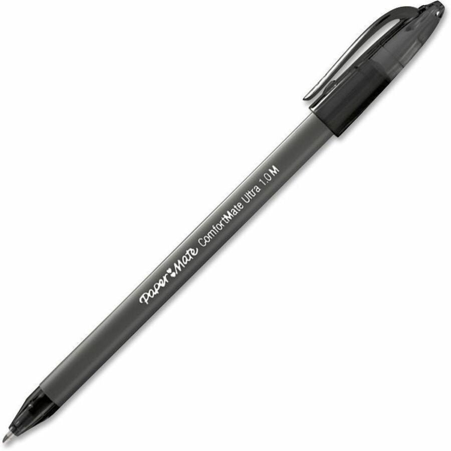 ComfortMate Ultra Ballpoint Pen, Stick, Medium 1 mm, Black Ink, Black Barrel, Dozen