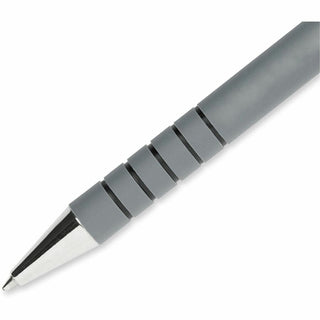 FlexGrip Ultra Recycled Ballpoint Pen, Retractable, Fine 0.8 mm, Black Ink, Gray/Black Barrel, Dozen