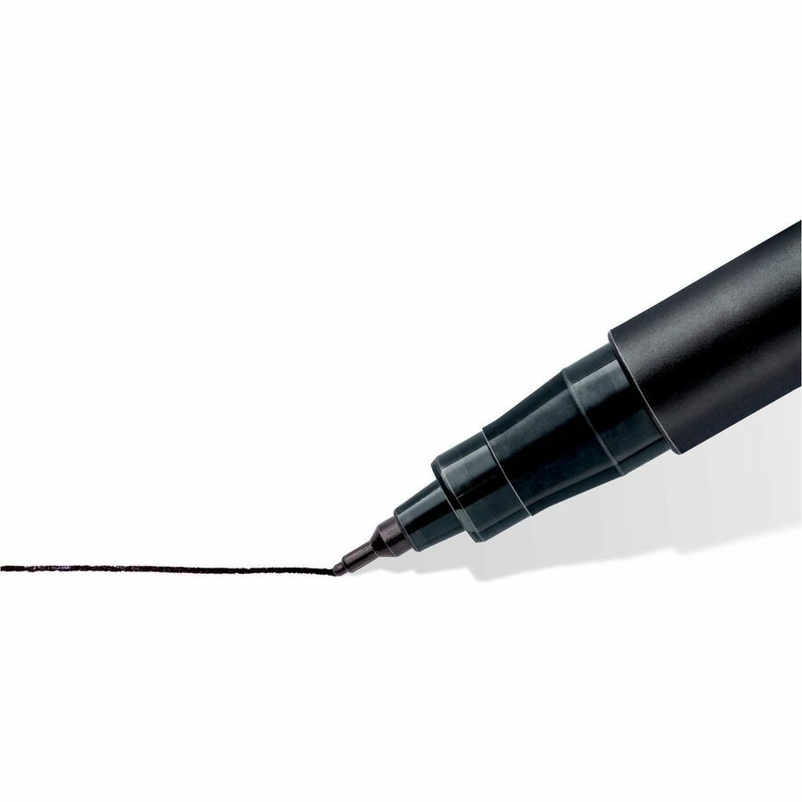 Lumocolor Permanent Pen Markers - Fine Marker Point - 0.4 mm Marker Point Size - Refillable - Black - Black Polypropylene Barrel - 10 / Box