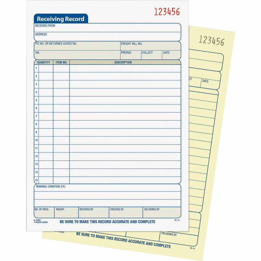 Adams Carbonless Receiving Record Book - 50 Sheet(s) - 2 PartCarbonless Copy - 5.56" x 8.43" Sheet Size - White - 1 Each - 