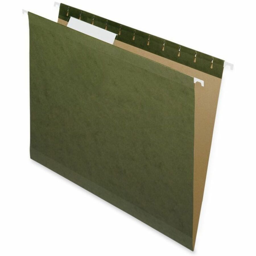 Nature Saver 1/3 Tab Cut Letter Recycled Hanging Folder - 8 1/2" x 11" - Poly - Standard Green - 100% Recycled - 25 / Box - 