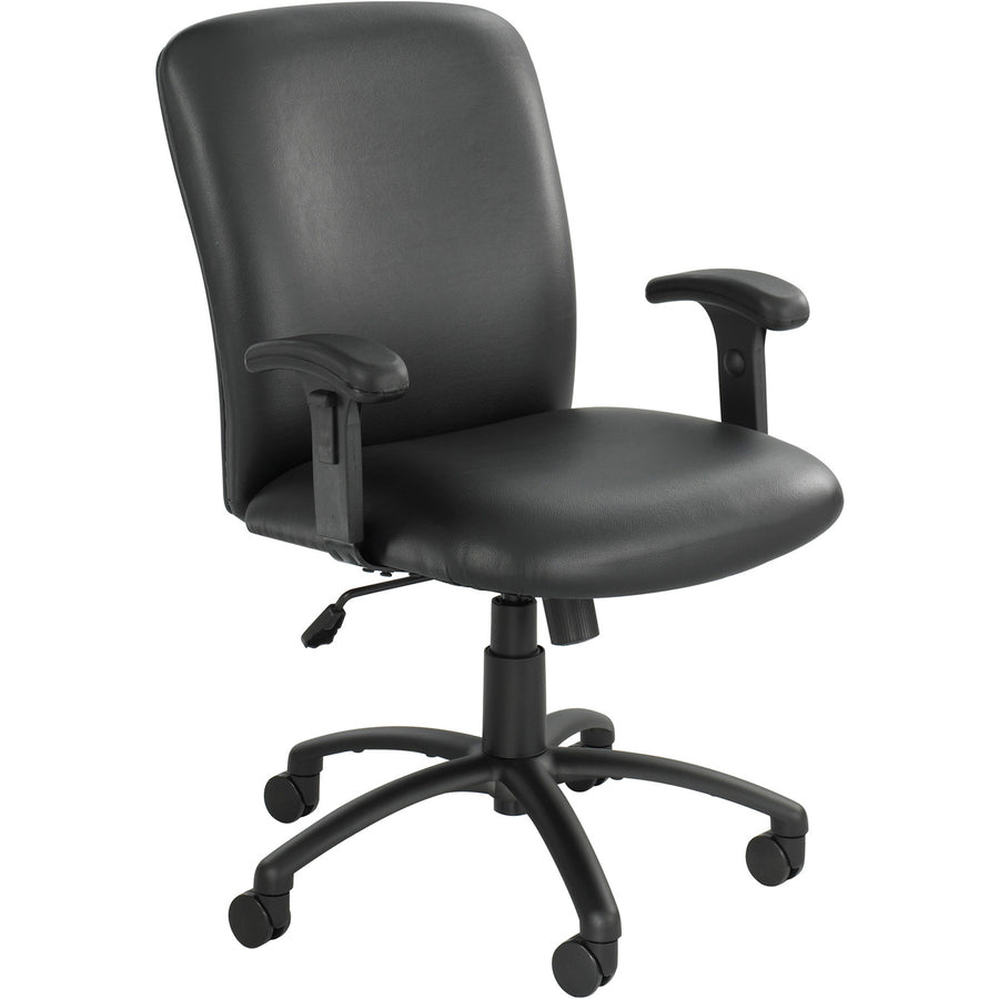 Safco Uber Big and Tall High Back Executive Chair - Black Vinyl, Foam Seat - Black Frame - 5-star Base - 1 Each - 