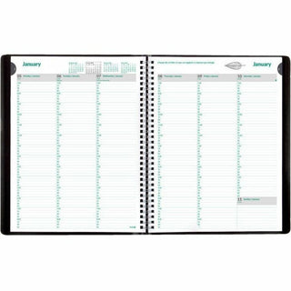 Blueline Recycled Ecologix Weekly Planners - Julian Dates - Weekly - 12 Month - January 2024 - December 2024 - 7:00 AM to 8:45 PM - Quarter-hourly, 7:00 AM to 5:45 PM - Quarter-hourly - 1 Week Double Page Layout - 8 1/2" x 11" Sheet Size - Twin Wire