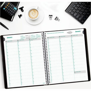 Blueline Recycled Ecologix Weekly Planners - Julian Dates - Weekly - 12 Month - January 2024 - December 2024 - 7:00 AM to 8:45 PM - Quarter-hourly, 7:00 AM to 5:45 PM - Quarter-hourly - 1 Week Double Page Layout - 8 1/2" x 11" Sheet Size - Twin Wire