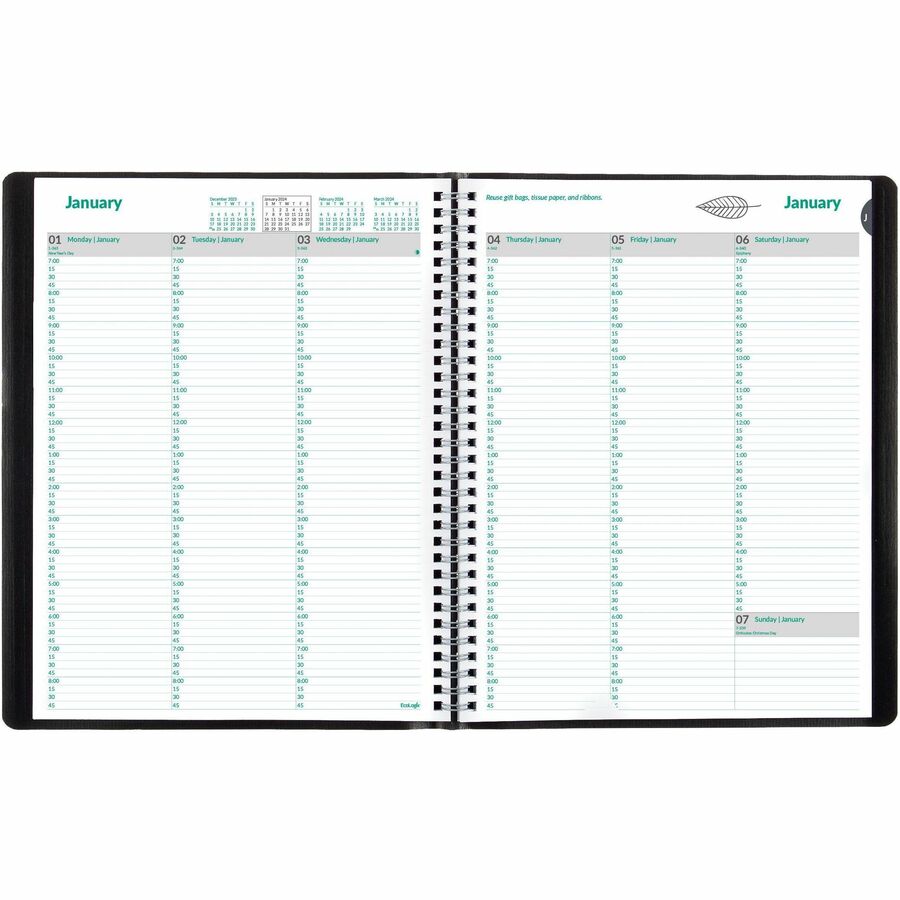 blueline-recycled-ecologix-weekly-planners-julian-dates-weekly-12-month-january-2024-december-2024-700-am-to-845-pm-quarter-hourly-700-am-to-545-pm-quarter-hourly-1-week-double-page-layout-8-1-2-x-11-sheet-size-twin-wire_redcb425wblk - 2