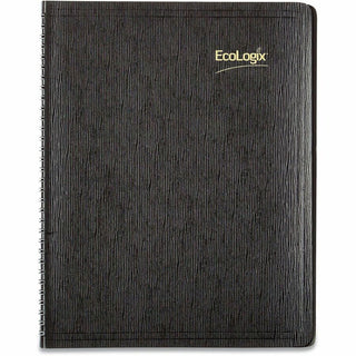 EcoLogix Recycled Monthly Planner, EcoLogix Artwork, 11 x 8.5, Black Cover, 14-Month (Dec to Jan): 2023 to 2025