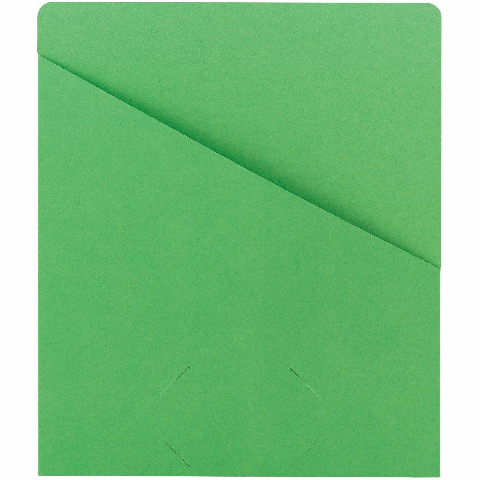 File Jackets, Letter Size, Green, 25/Pack
