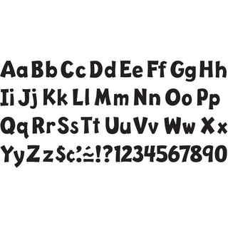 Trend 4" Ready Letter Playful Combo Pack - 83 x Lowercase Letters, 59 x Capital Letter, 36 x Punctuation Marks, 18 x Spanish Accent Mark Shape - Pin-up - Pin Style - Pre-punched - 4" Height x 8" Length - Black - 3 / Pack - 