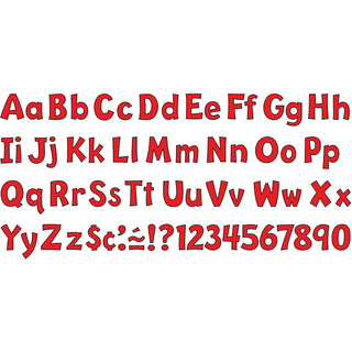 Trend 4" Ready Letter Playful Combo Pack - 83 x Lowercase Letters, 59 x Capital Letter, 36 x Punctuation Marks, 18 x Spanish Accent Mark Shape - Pin-up - Pin Style - Pre-punched - 4" Height x 9" Length - Red - 3 / Pack - 
