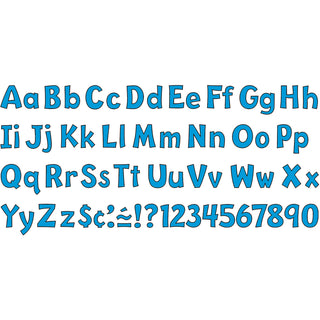 Trend 4" Ready Letter Playful Combo Pack - 83 x Lowercase Letters, 59 x Capital Letter, 36 x Punctuation Marks, 18 x Spanish Accent Mark Shape - Pin-up - Pin Style - Pre-punched - 4" Height x 8" Length - Blue - 3 / Pack - 