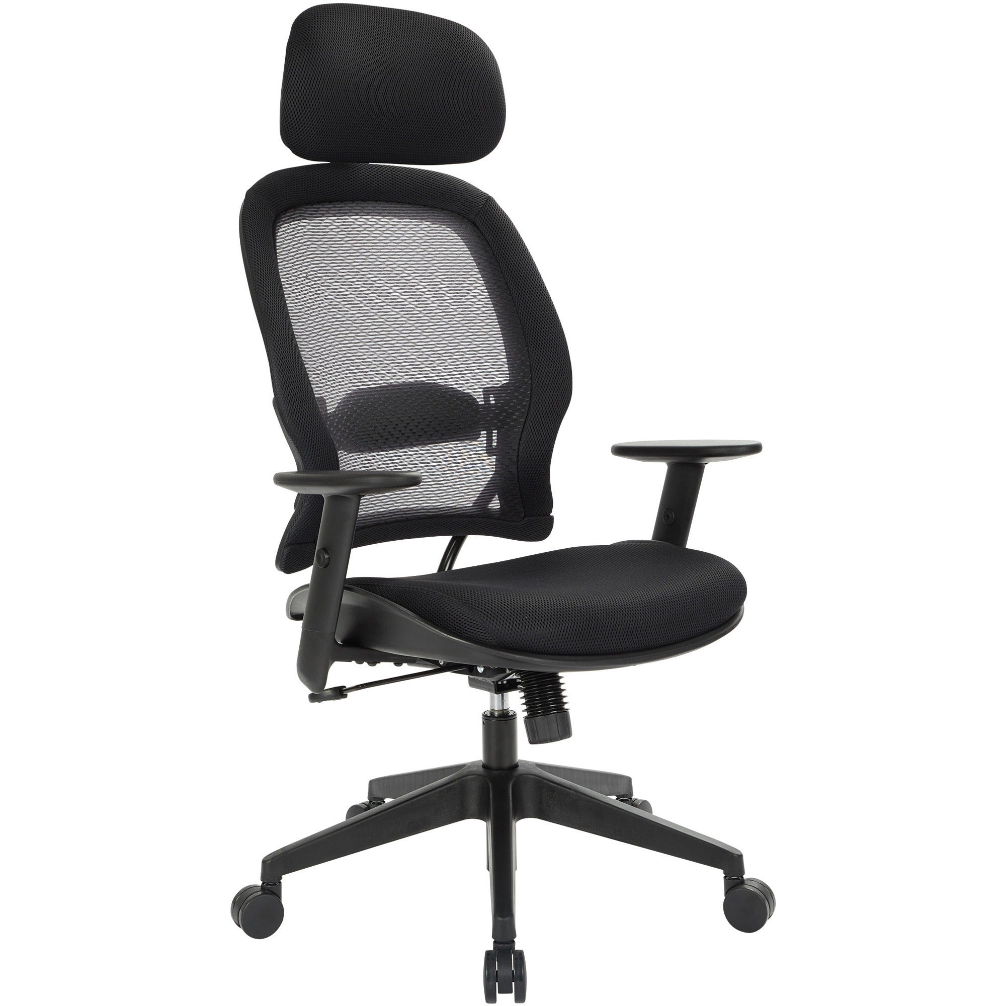 office-star-professional-air-grid-chair-with-adjustable-headrest-mesh-seat-5-star-base-black-1-each_osp55403 - 1