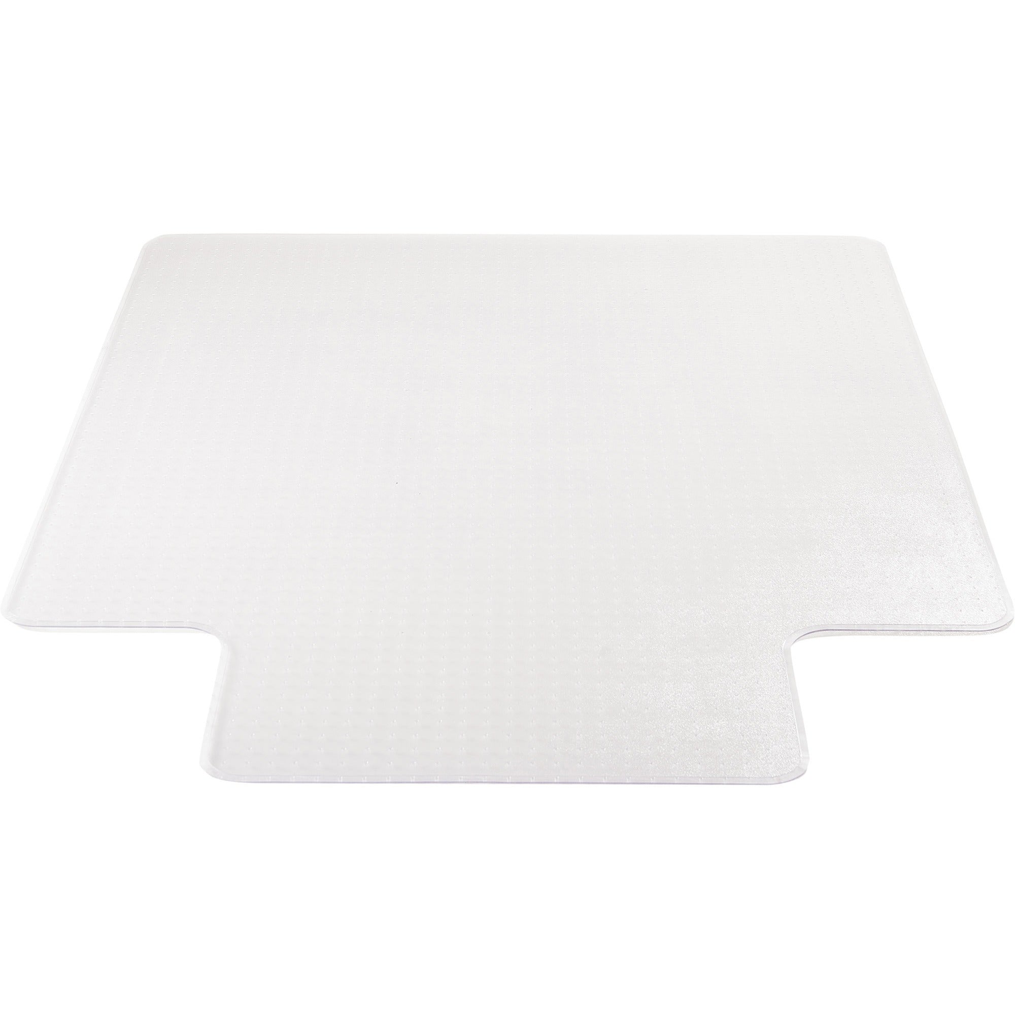 Lorell Medium-Pile Wide Lip Chairmat - 53" Length x 45" Width x 0.133" Thickness - Lip Size 12" Length x 25" Width - Vinyl - Clear - 1Each - 