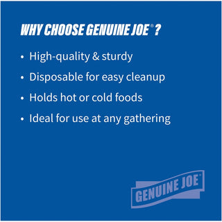 Genuine Joe 12 oz Reusable Plastic Bowls - Serving - Disposable - White - Plastic Body - 125 / Pack