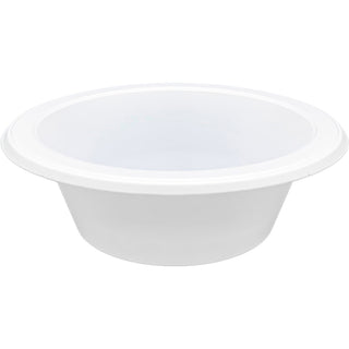 Genuine Joe 12 oz Reusable Plastic Bowls - Serving - Disposable - White - Plastic Body - 125 / Pack