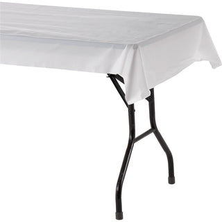 Genuine Joe Banquet-Size Plastic Tablecover - 300 ft Length x 40" Width - Plastic - White - 1 / Roll - 