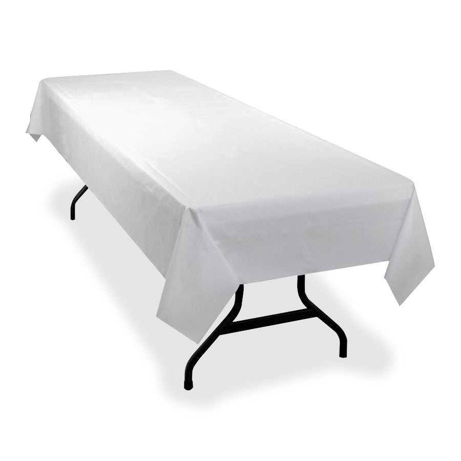 Genuine Joe Banquet-Size Plastic Tablecover - 300 ft Length x 40" Width - Plastic - White - 1 / Roll - 