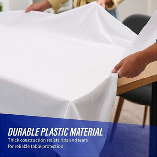 Genuine Joe Banquet-Size Plastic Tablecover - 300 ft Length x 40" Width - Plastic - White - 1 / Roll