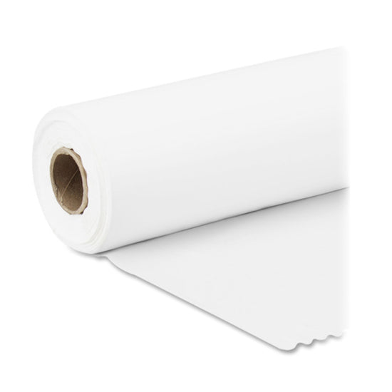 Genuine Joe Banquet-Size Plastic Tablecover - 300 ft Length x 40" Width - Plastic - White - 1 / Roll - 