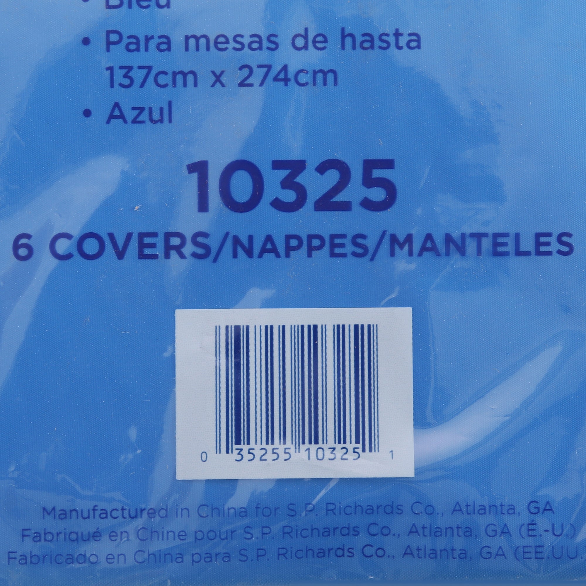 Genuine Joe Plastic Rectangular Table Covers - 108" Length x 54" Width - Plastic - Blue - 6 / Pack - 