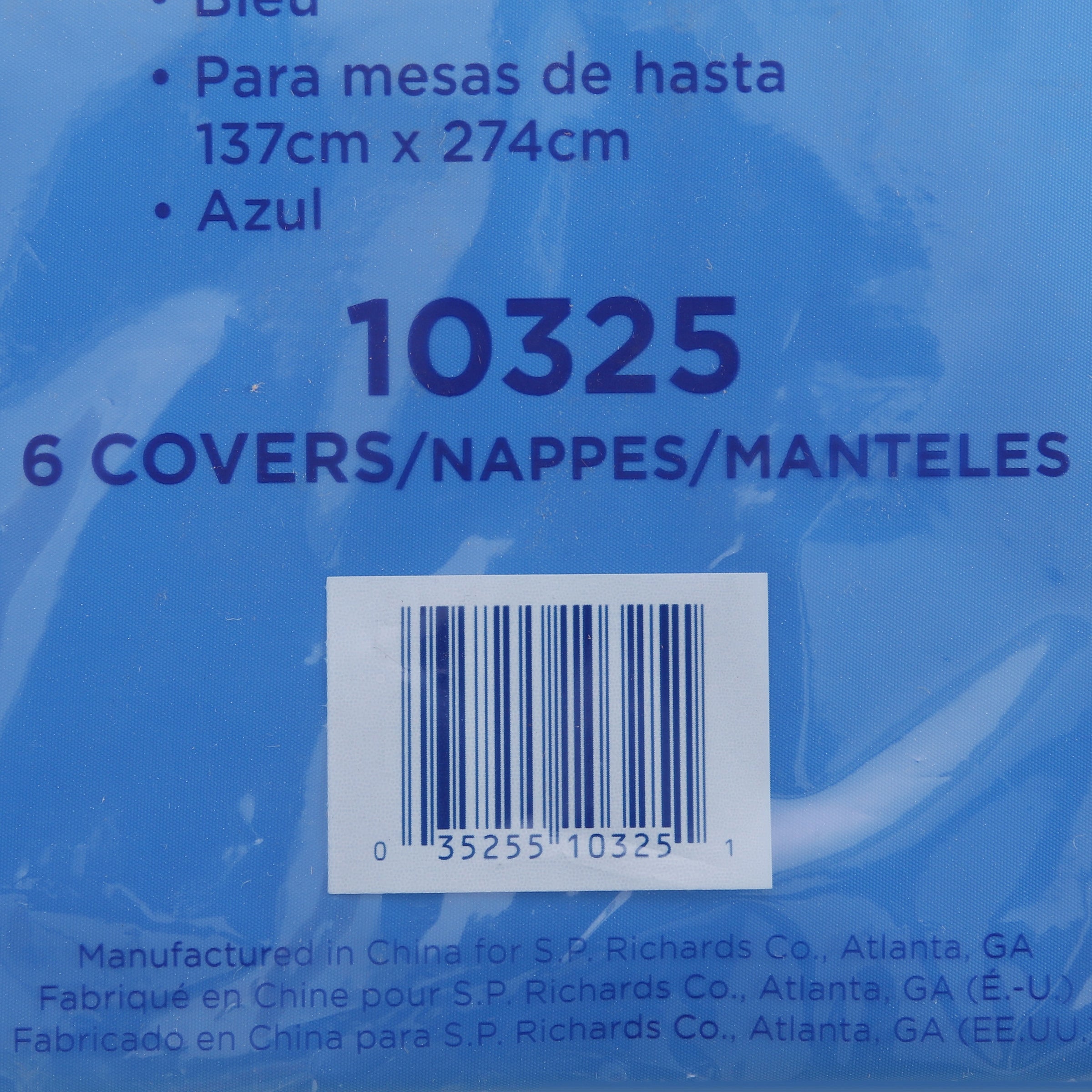 Genuine Joe Plastic Rectangular Table Covers - 108" Length x 54" Width - Plastic - Blue - 6 / Pack - 